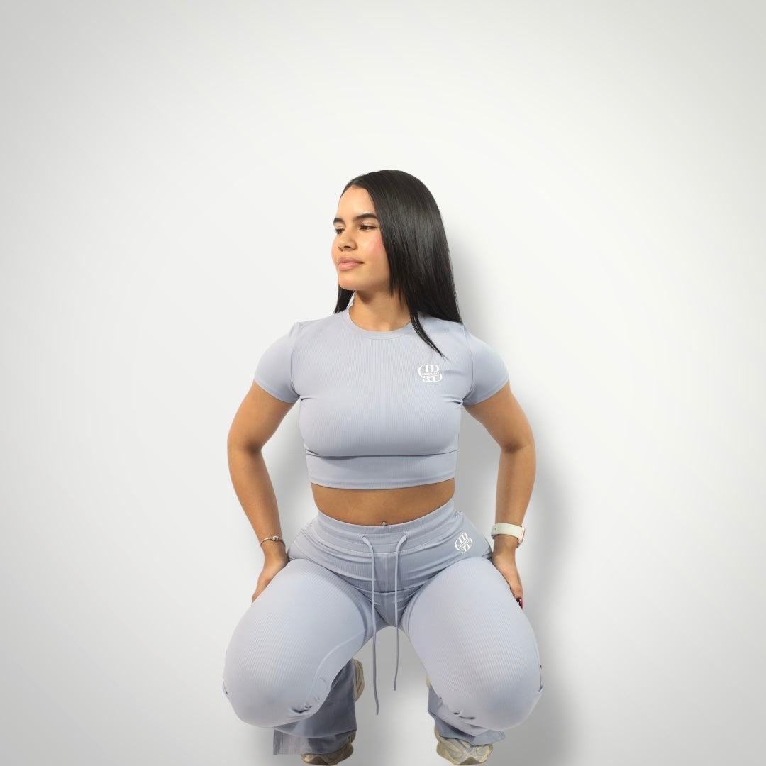 Yoga Outfit Crop top T-shirt Fitness flare leggings