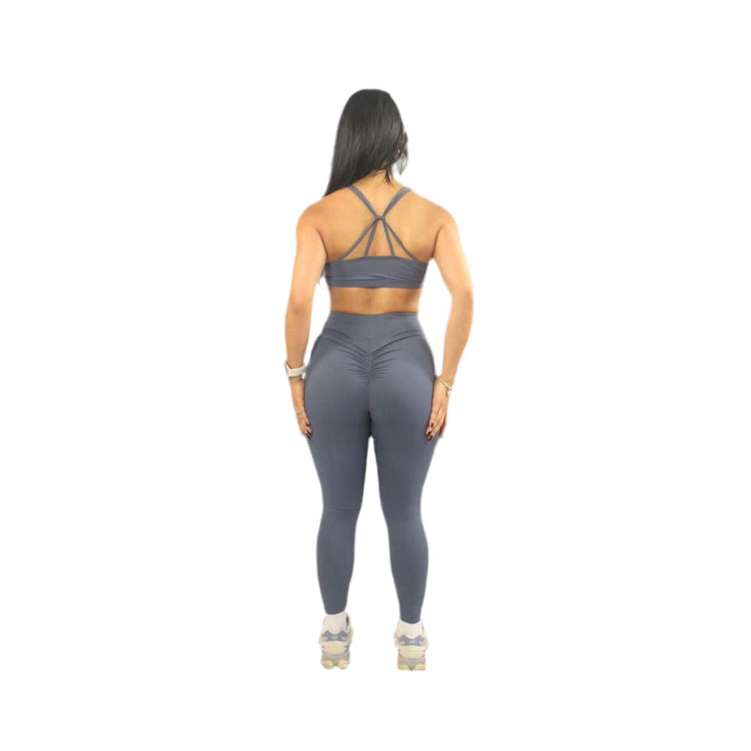 Padded Strappy Sport bra yoga/high waist activewear scrunch butt flared leggings