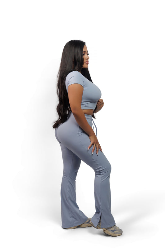 Yoga Outfit Crop top T-shirt Fitness flare leggings